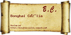 Bonyhai Célia névjegykártya